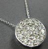 ESTATE 1.11CT DIAMOND 14KT WHITE GOLD ROUND PAVE CIRCULAR FLOATING LOVE PENDANT
