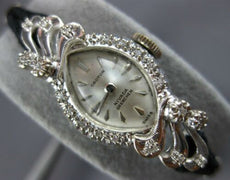 ANTIQUE .15CT OLD MINE DIAMOND 14KT WHITE GOLD CROTON SWISS LADY'S WATCH #27315