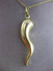 ESTATE 14K YELLOW GOLD 3D SHINY HANDCRAFTED ITALIAN HORN FLOATING PENDANT #24297