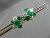 ESTATE 2.0CT DIAMOND & EMERALD 14KT YELLOW GOLD 3D FLOWER CLUSTER EARRINGS 24555