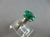 ESTATE 1.76CT DIAMOND & AAA EMERALD 14KT WHITE GOLD OVAL ENGAGEMENT RING #27630