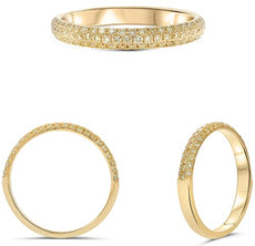 .46CT FANCY YELLOW DIAMOND 18KT YELLOW GOLD SEMI MOUNT WEDDING ANNIVERSARY RING