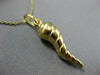ESTATE 14KT YELLOW GOLD 3D HANDCRAFTED RIDGE ITALIAN HORN PENDANT & CHAIN #25072