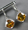 4.04CT DIAMOND & AAA CITRINE 14KT WHITE GOLD 3D GEOMETRICAL LEVERBACK EARRINGS