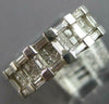 WIDE .98CT DIAMOND 14K WHITE GOLD 3D PRINCESS & BAGUETTE SQUARE ANNIVERSARY RING