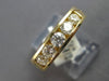 WIDE 1CT DIAMOND 14KT YELLOW GOLD ROUND CHANNEL 5 STONE WEDDING ANNIVERSARY RING