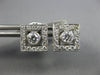 LARGE 1.40CT DIAMOND 14KT WHITE GOLD CLASSIC 3D SQUARE ROUND STUD EARRINGS #1119