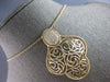 EXTRA LARGE .57CT DIAMOND 14K YELLOW GOLD OPEN FILIGREE OVAL BY THE YARD PENDANT