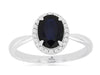 1.59CT DIAMOND & AAA SAPPHIRE 14KT WHITE GOLD CLASSIC OVAL HALO ENGAGEMENT RING