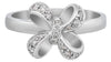 ESTATE .14CT DIAMOND 18KT WHITE GOLD 3D ROUND BOW FUN RING