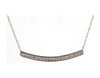 ESTATE .10CT DIAMOND 14KT WHITE GOLD 3D CLASSIC ROUND PAVE CHANNEL BAR NECKLACE