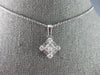 ESTATE .67CT DIAMOND 18KT WHITE GOLD 3D ROUND & BAGUETTE SQUARE FLOATING PENDANT