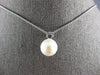 .08CT AAA SAPPHIRE & SOUTH SEA PEARL 14KT WHITE GOLD BEZEL LOVE FLOATING PENDANT