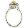 1.63CT WHITE PINK & FANCY YELLOW DIAMOND 18KT TRI COLOR GOLD 3D ENGAGEMENT RING