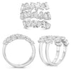LARGE 2.90CT DIAMOND 14KT WHITE GOLD 3D MARQUISE & PEAR SHAPE MULTI ROW FUN RING