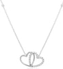 ESTATE .26CT DIAMOND 14KT WHITE GOLD 3D DOUBLE HEART LOVE BY THE YARD NECKLACE