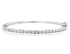 1.0CT DIAMOND 14KT WHITE GOLD 3D ROUND & BAGUETTE SEMI ETERNITY BANGLE BRACELET
