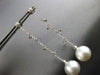 ESTATE LARGE .15CT DIAMOND & AAA SOUTH SEA PEARL 18K WHITE GOLD HANGING EARRINGS