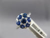 WIDE 1.75CT DIAMOND & AAA SAPPHIRE 18K WHITE GOLD FLOWER STAR OF DAVID LOVE RING