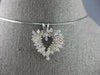 ESTATE 1.0CT DIAMOND 14KT WHITE GOLD 3D CLASSIC HEART LOVE FLOATING PENDANT