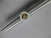 ESTATE .14CT DIAMOND 14KT WHITE & YELLOW GOLD CIRCULAR PEACE SIGN STUD EARRINGS