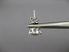 ESTATE 1.03CT DIAMOND & AAA SAPPHIRE 14K WHITE GOLD CLASSIC FLOWER STUD EARRINGS