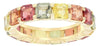 ESTATE 6.3CT AAA MULTI COLOR SAPPHIRE 18KT YELLOW GOLD EMERALD CUT ETERNITY RING