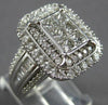 LARGE 2.0CT DIAMOND 14KT WHITE GOLD PRINCESS & ROUND RECTANGULAR ENGAGEMENT RING