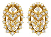 ESTATE 5.0CT DIAMOND 18KT YELLOW GOLD 3D FILIGREE OVAL CLIP ON EARRINGS