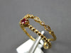 ESTATE .18CT DIAMOND & AAA RUBY 18KT YELLOW GOLD 3D CLASSIC DOUBLE BAND FUN RING