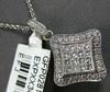 LARGE 1.10CT DIAMOND 18KT WHITE GOLD INVISIBLE SQUARE FILIGREE FLOATING PENDANT