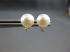 ESTATE .06CT DIAMOND & AAA SOUTH SEA PEARL 14KT WHITE GOLD CLASSIC STUD EARRINGS