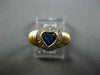 .43CT DIAMOND AND AAA SAPPHIRE 14KT 2 TONE GOLD 3D HEART SHAPE & ROUND LOVE RING