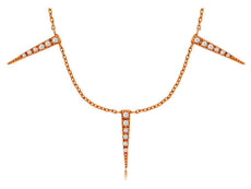 ESTATE .15CT DIAMOND 14KT ROSE GOLD 3D TRIANGULAR BY THE YARD FUN LOVE NECKLACE