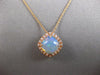 2.42CT DIAMOND & AAA AUSTRALIAN OPAL 14KT ROSE GOLD CUSHION & ROUND HALO PENDANT