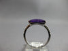 ESTATE 1.31CT DIAMOND & AAA AMETHYST 14KT WHITE GOLD 3D CLASSIC BAR RING