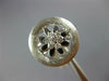 ESTATE .19CT DIAMOND 18KT WHITE GOLD 3D MATTE & SHINY FLOWER CIRCULAR FUN RING