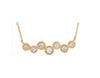ESTATE .12CT DIAMOND 14KT YELLOW GOLD 3D BEZEL SEVEN STONE FUN NECKLACE