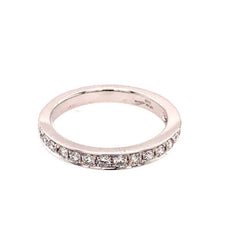 .33CT DIAMOND 18KT WHITE GOLD ROUND CHANNEL PRONG SEMI ETERNITY ANNIVERSARY RING