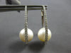 LARGE .50CT DIAMOND & AAA SOUTH SEA PEARL 18KT WHITE GOLD OVAL HANGING EARRINGS