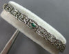ANTIQUE .2CT OLD MINE DIAMOND & AAA EMERALD 14K WHITE GOLD TENNIS BRACELET 27522