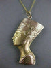 ESTATE LARGE FILIGREE 14KT YELLOW ROSE GOLD CLEOPATRA PENDANT CHAIN EGYPT #25099