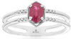 .74CT DIAMOND AAA RUBY AND OVAL & ROUND OCTAGON BAND 14K WHITE GOLD 3D LOVE RING
