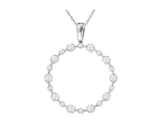 .25CT DIAMOND 14KT WHITE GOLD ROUND BY THE YARD CIRCLE OF LIFE FLOATING PENDANT