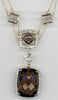 15.26CT DIAMOND & AAA SMOKY TOPAZ 14KT 2 TONE GOLD MULTI SHAPE LARIAT NECKLACE
