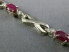 ESTATE 2.30CT DIAMOND & AAA RUBY 14KT WHITE GOLD 3 STONE INFINITY LOVE BRACELET
