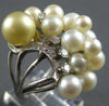 EXTRA LARGE DIAMOND & WHITE & GOLDEN SOUTH SEA PEARL 14KT WHITE GOLD RING #27761