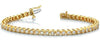ESTATE LARGE 3.0CT DIAMOND 14KT YELLOW GOLD CLASSIC ROUND BEZEL TENNIS BRACELET