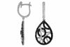 ESTATE 1.92CT WHITE & BLACK DIAMOND 14KT WHITE GOLD PEAR SHAPE HANGING EARRINGS
