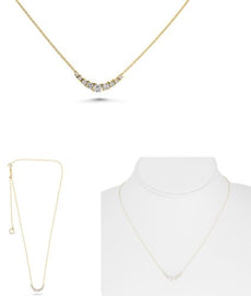 .50CT DIAMOND 14KT YELLOW GOLD 3D ROUND CLASSIC GRADUATING V SHAPE LOVE NECKLACE